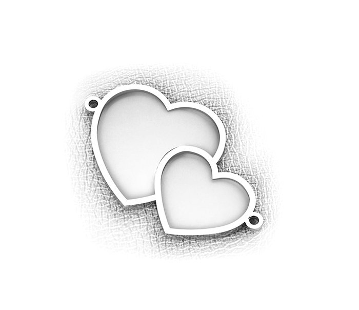 REF 0466 COLGANTE DOBLE CORAZÓN PLATA